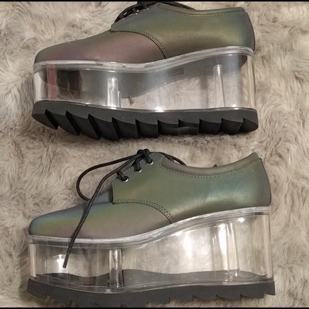 YRU Rainbow Reflective Platform Shoes